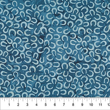 Tissu en coton Saddle Up Horseshoes Got the Blues - 43"/44" par yard