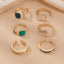 French Retro Irregular Alloy Ring Set - Light Luxury Geometric Design