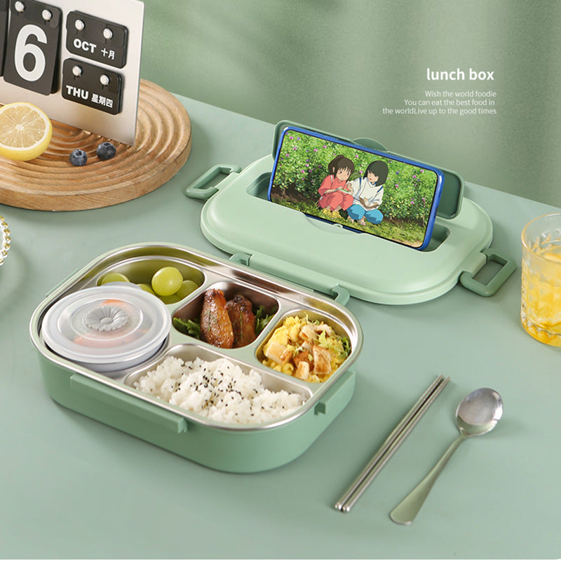 Food grade microwaveable stainless steel compartment insulation lunch box - Korvel