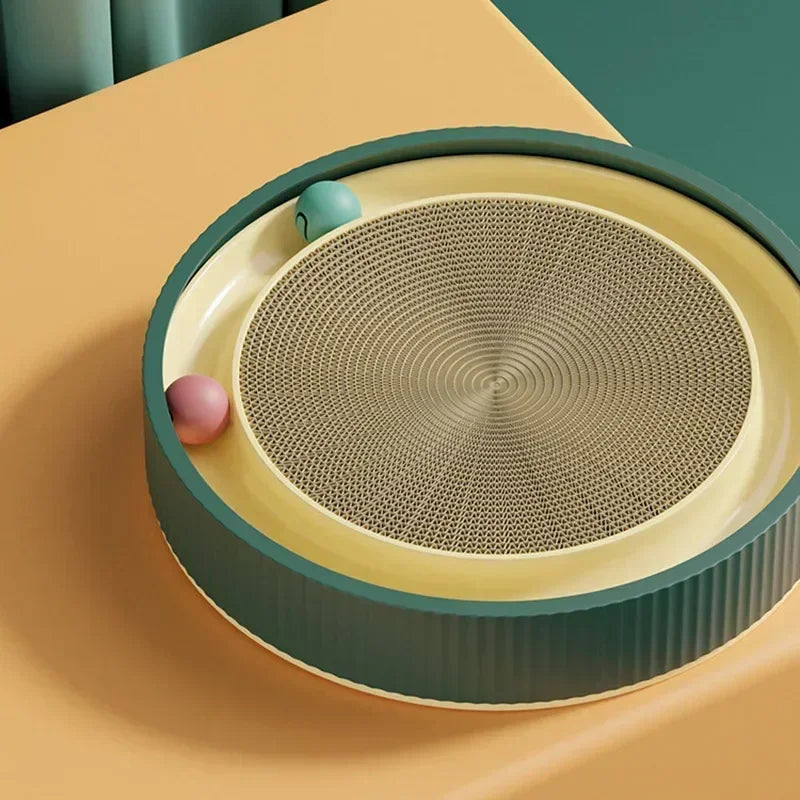 Multi Function Round Cat Scratching Board with Ball Toy Cat Scratcher Funny Sharpen Nails Scraper Can Replace Nest for Cats - Korvel