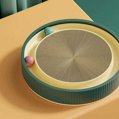 Multi Function Round Cat Scratching Board with Ball Toy Cat Scratcher Funny Sharpen Nails Scraper Can Replace Nest for Cats - Korvel