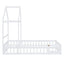 Wooden Twin Size Children's Bed with Detachable Headboard and Integrated Clothes Drying Rack, White - Korvel