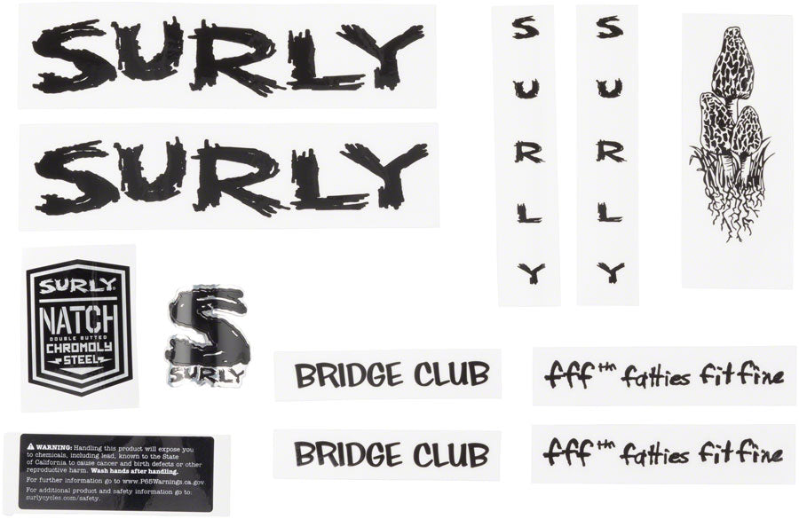 Juego de calcomanías para el marco Surly Bridge Club - Negro