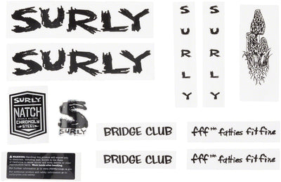Juego de calcomanías para el marco Surly Bridge Club - Negro