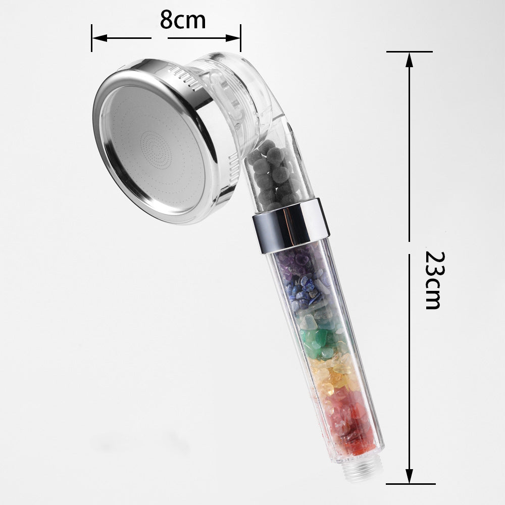 Seven-Color Crystal Gravel Handheld Shower
