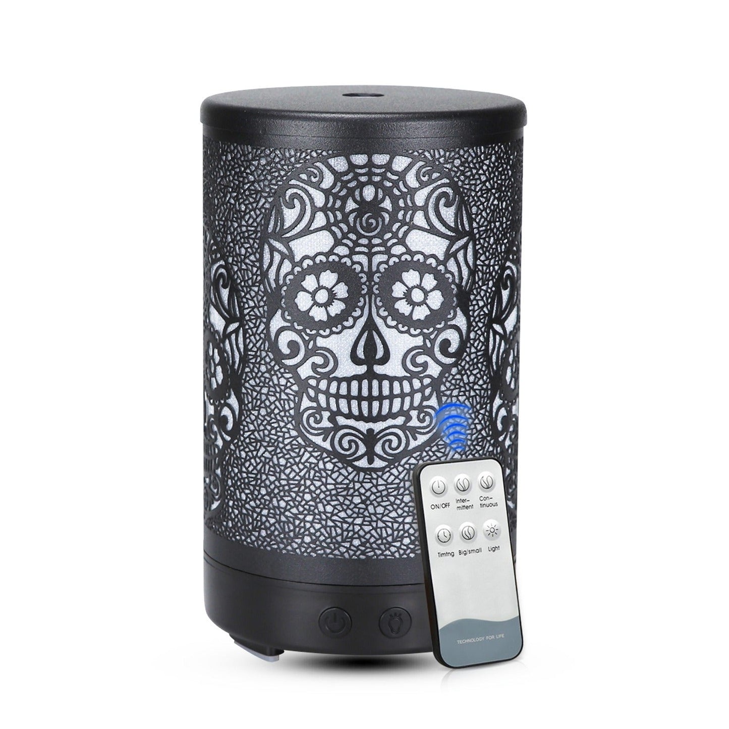 Diffuseur d'arômes ultrasonique Skull de 100 ml avec lumière LED