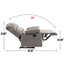 Large Manual Recliner Chair in Fabric for Living Room, Grey - Korvel