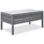 Outdoor Furniture with Tempered Glass Table Deep Seating with Thick Cushion for Backyard Porch Balcony (Grey) - Korvel