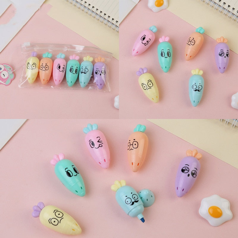 Surligneur Mini Mignon - Design Cartoon Kawaii pour l'École et le Bureau