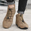 Bottes en cuir pour hommes premium - Chaussures d'extérieur en peluche chaude
