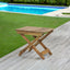 Outdoor Folding Wooden Side Table, Natural, 15"D x 22.75"W x 18.25"H - Korvel