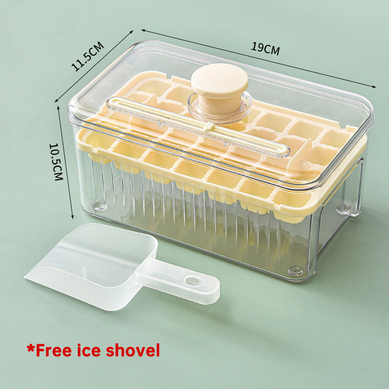 Press Type Ice Cube Ice Box Refrigerator Ice Cube Artifact Silicone Mold With Cover Household Sealed Food Grade Ice Maker - Korvel
