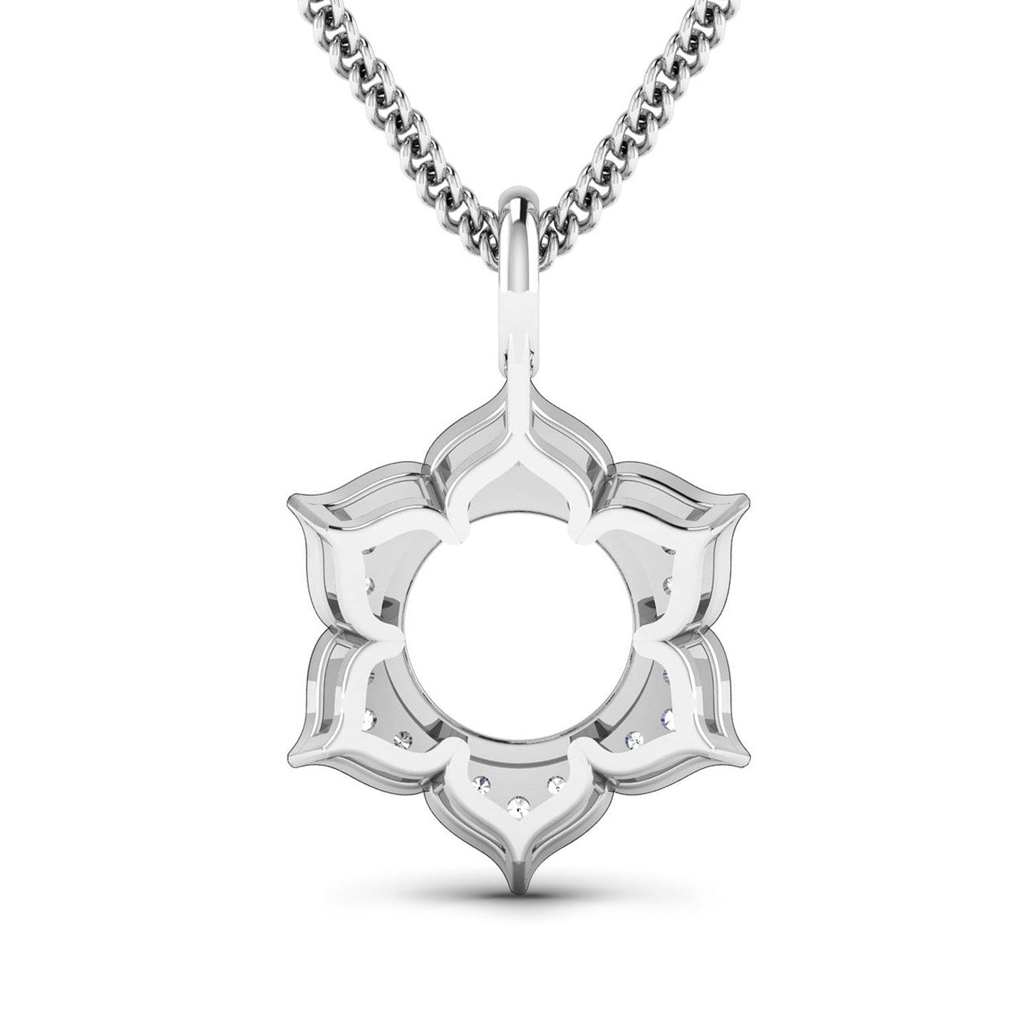 Pendentif semi-monture en or blanc 14K avec diamant blanc de 0,14 carat