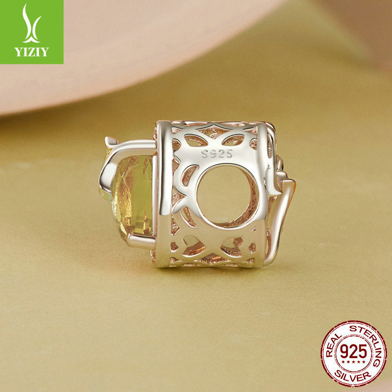 Silver Charm Original Autumn Golden Ginkgo Leaf DIY Bracelet Beads Luxurious Shining s925 Pure Silver Beads Loose Beads - Korvel