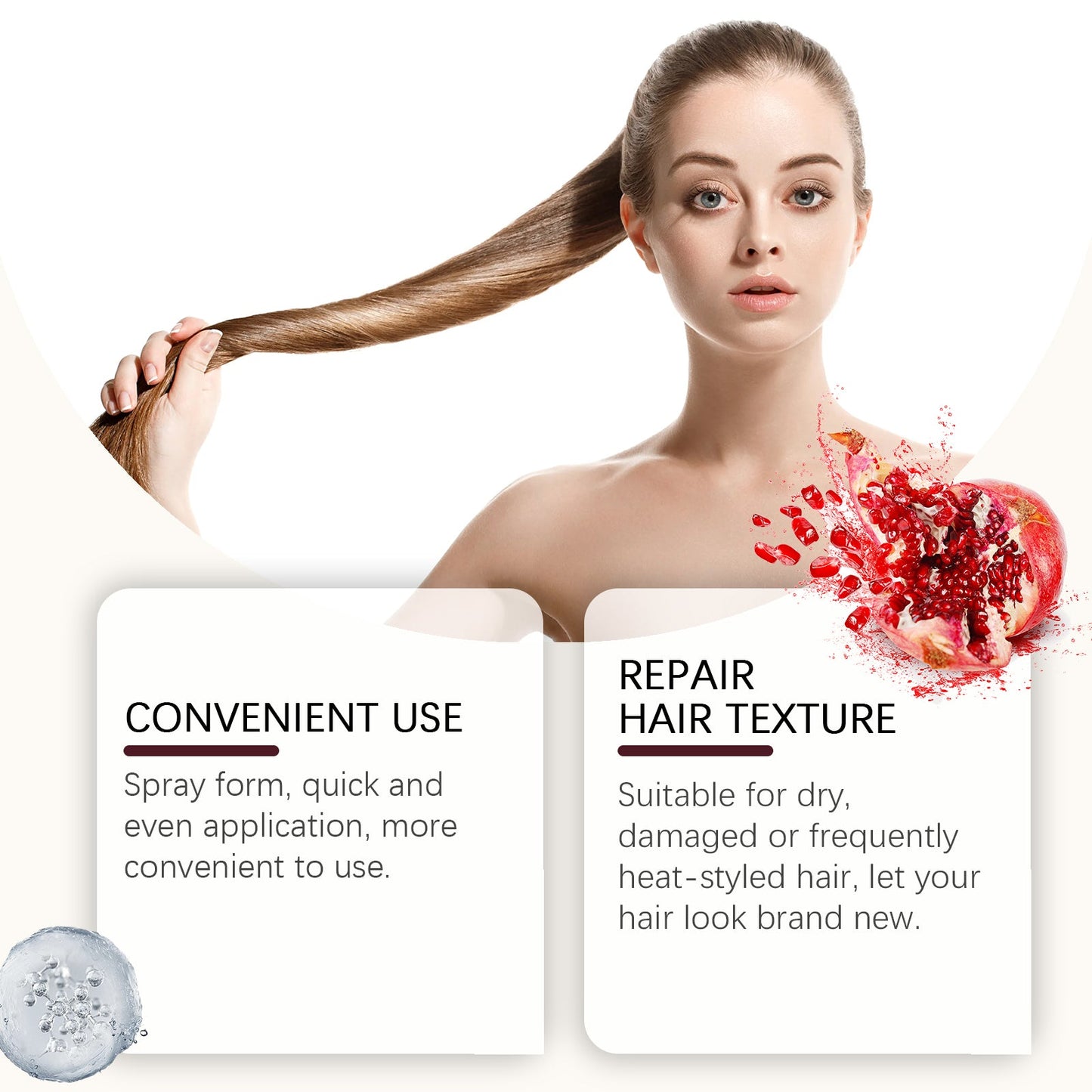 Heat Protection Pre-Ironing Spray Nourishes And Soothes Dry And Irritated Hair - Korvel