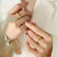 Star Moon Shaped Sparkling Zircon Design Ring Titanium Steel Handmade Jewelry for Girls - Korvel