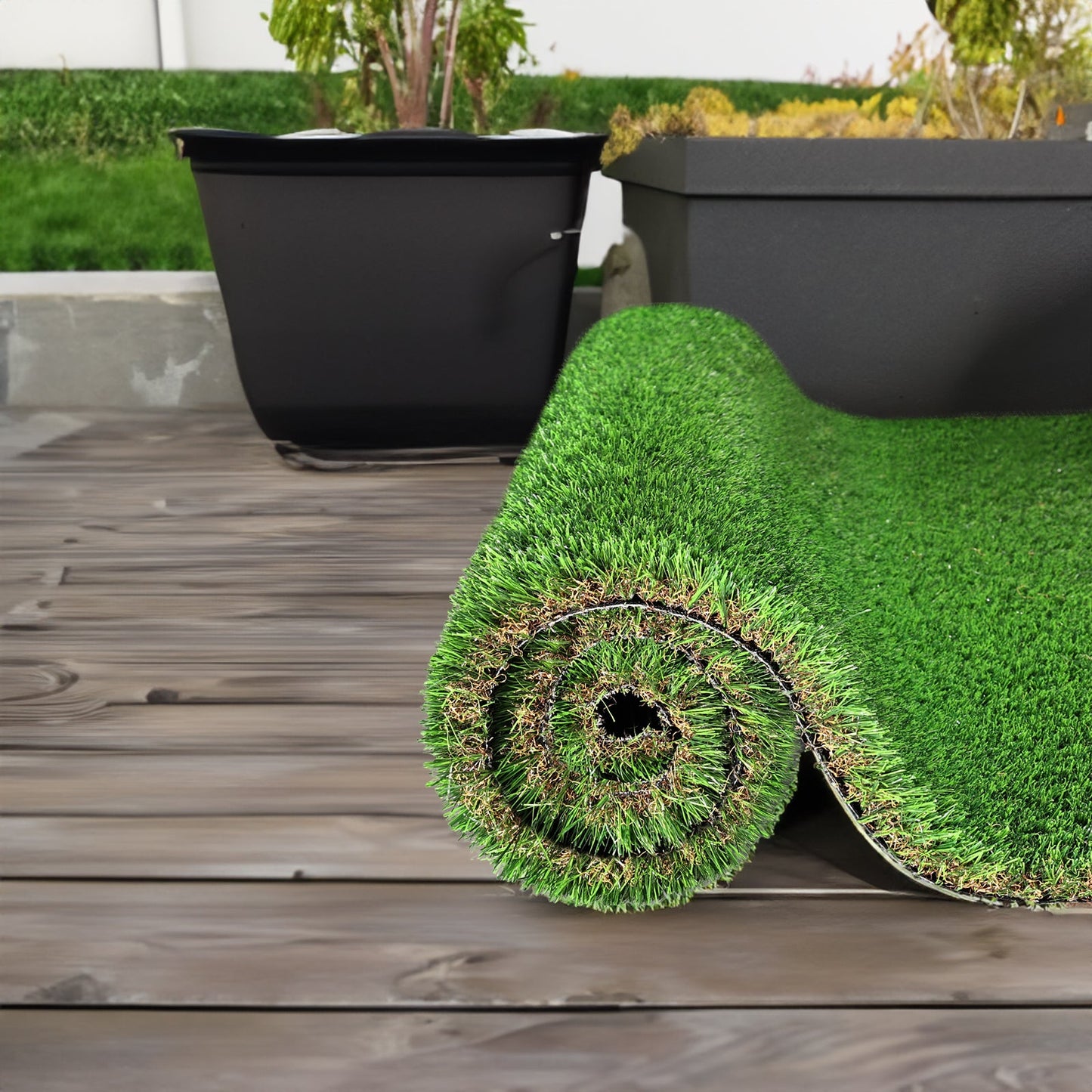 4FTX6FT outdoor artificial grass running blanket, thick and realistic fake grass roll with a pile height of 1.38 inches - Korvel