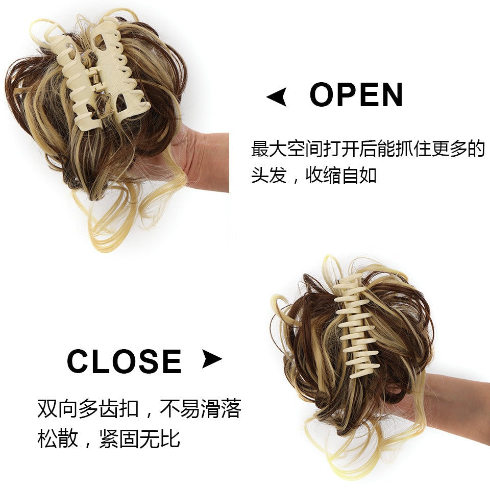 Synthetic Messy Curly Claw Hair Bun Chignon Hair Extensions Scrunchy Fake False Hair With Tail for Women Hairpieces - Korvel