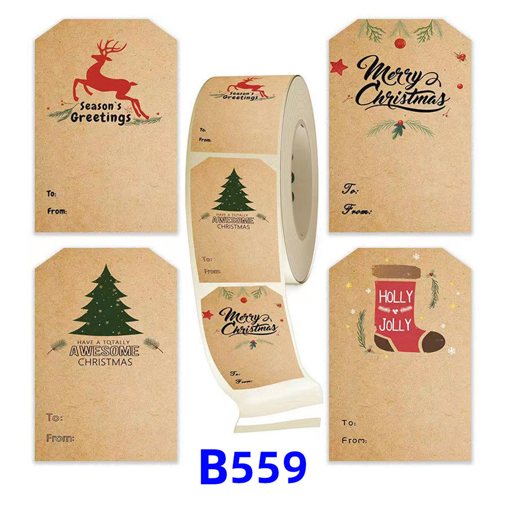Christmas gift stickers decorative sealing sticker Merry Christmas Reward Self-adhesive labels Children's Day party - Korvel