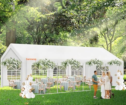 Sannwsg Party Tent -10x20FT Heavy duty Tent with Removable Side, Wedding Exclusive Holday Bithday BBa Backyard Evening Tent - Korvel