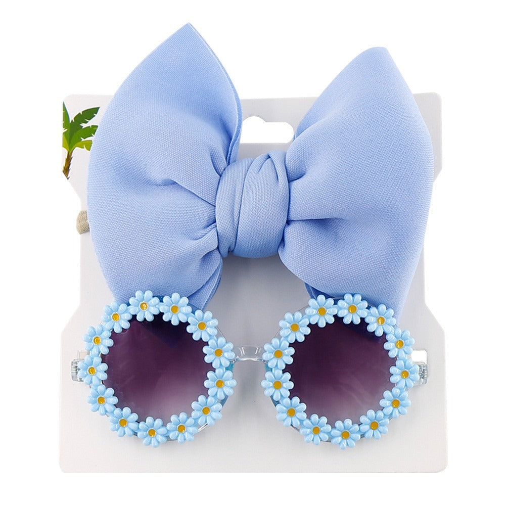 Personalized girl fashion glasses, baby headband set, sun visor - Korvel