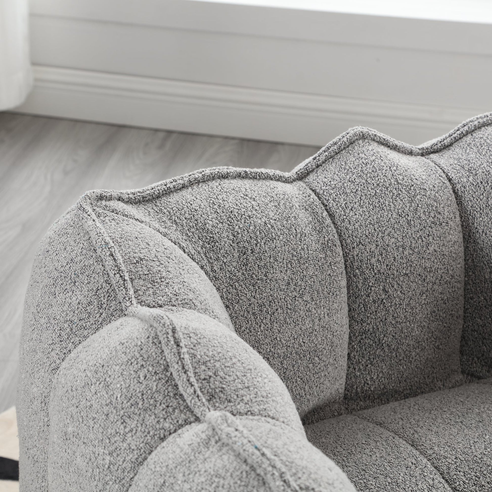 Soft Bean Bag Chair with High Resilient Foam(Chips)for living room and bedroom,Comfortable Square Lazy Sofa with Footstool - Korvel