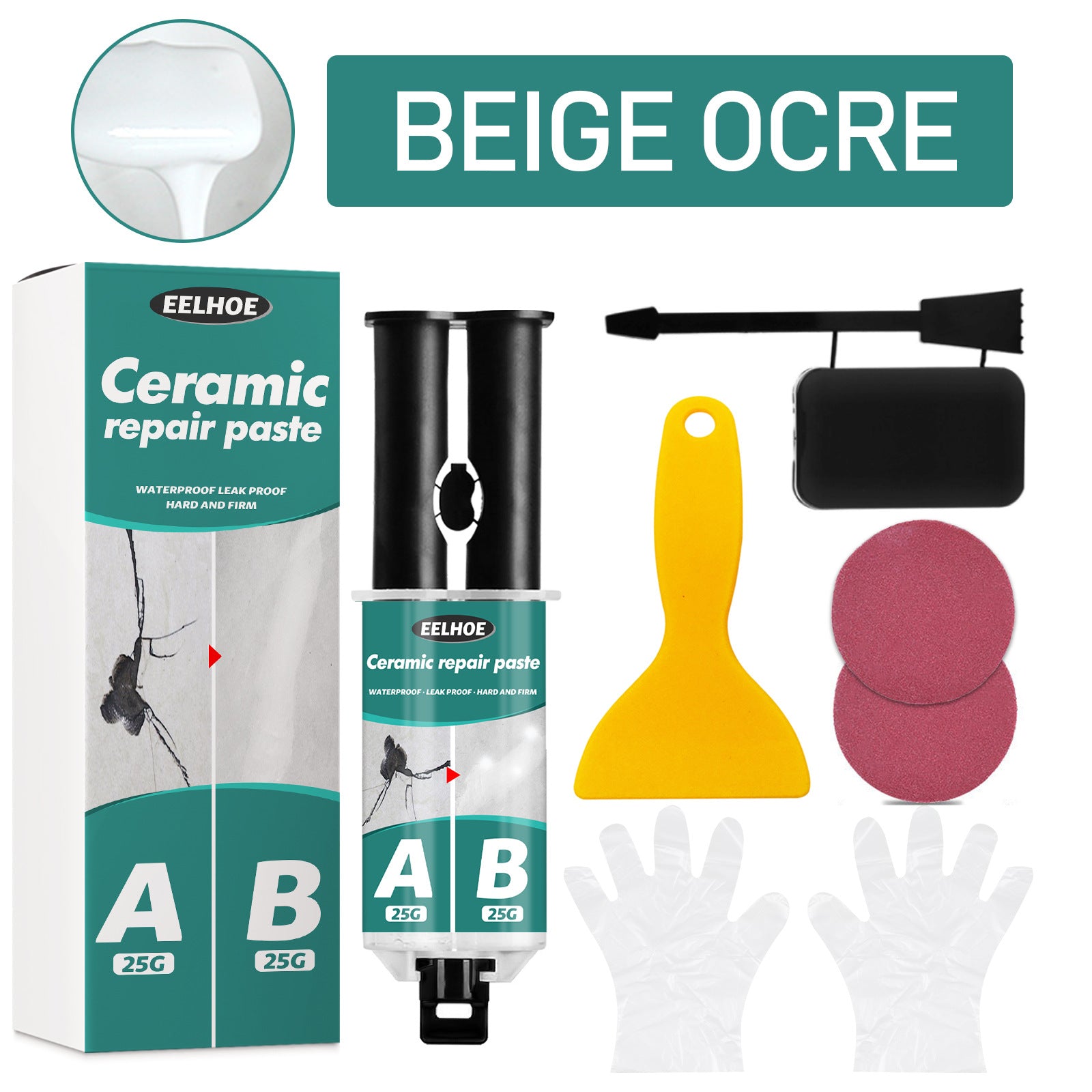 EELHOE Tile Repair Paste Tile Repair AB Glue Set Crack Repair Agent Ceramic Adhesive - Korvel