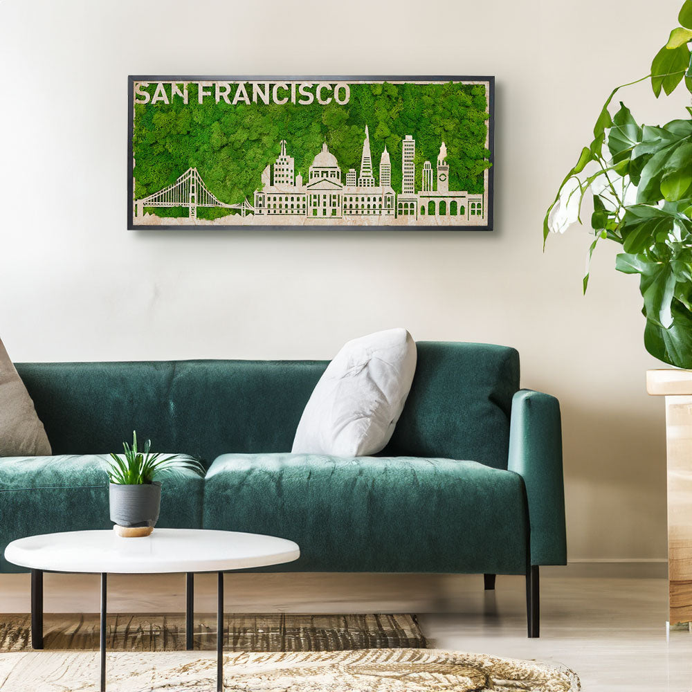 San Francisco Moss City Silhouette Metal Wall Art - Korvel