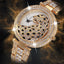 MISSFOX V227  Women Quartz Watch Fashion Bling Casual Ladies Watch Female Quartz Gold Watch Crystal Diamond Leopard For Women Clock - Korvel