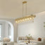 Modern Champagne Gold Kitchen Island Light - Oval Crystal ceiling chandelier - Korvel