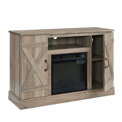 Farmhouse Classic Media TV Stand with Electric Fireplace Insert
