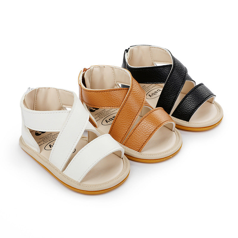 Baby Boy Summer Sandals Rubber Sole Breathable Toddler Shoes 0-3-6-9-12 Months Shoes - Korvel