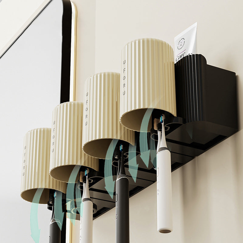 Premium Wall-Mounted Toothbrush and Cup Holder Rack
