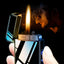 Gas electric triple fire metal windproof inflatable charging lighter personalized and creative trendy gift for boyfriend - Korvel