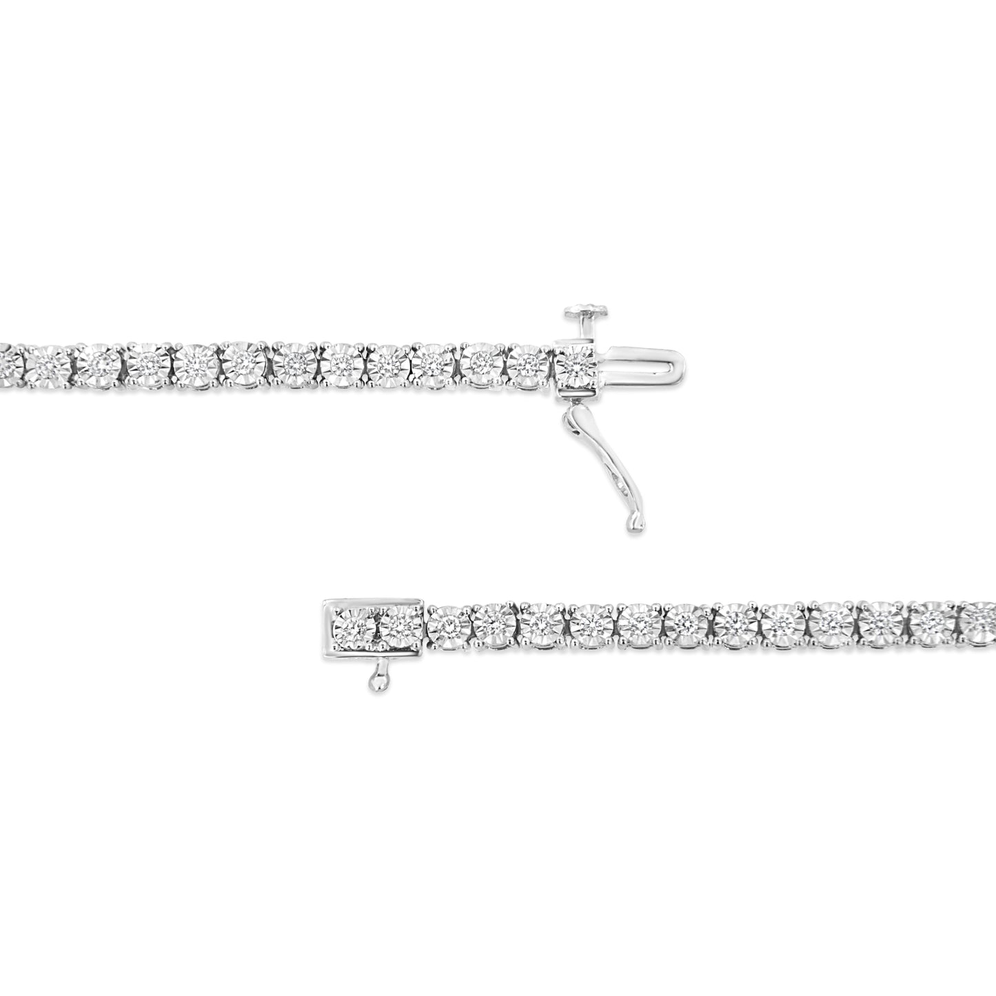 Bracelet de tennis en or blanc 14K avec diamants cultivés en laboratoire - 3,0 Cttw