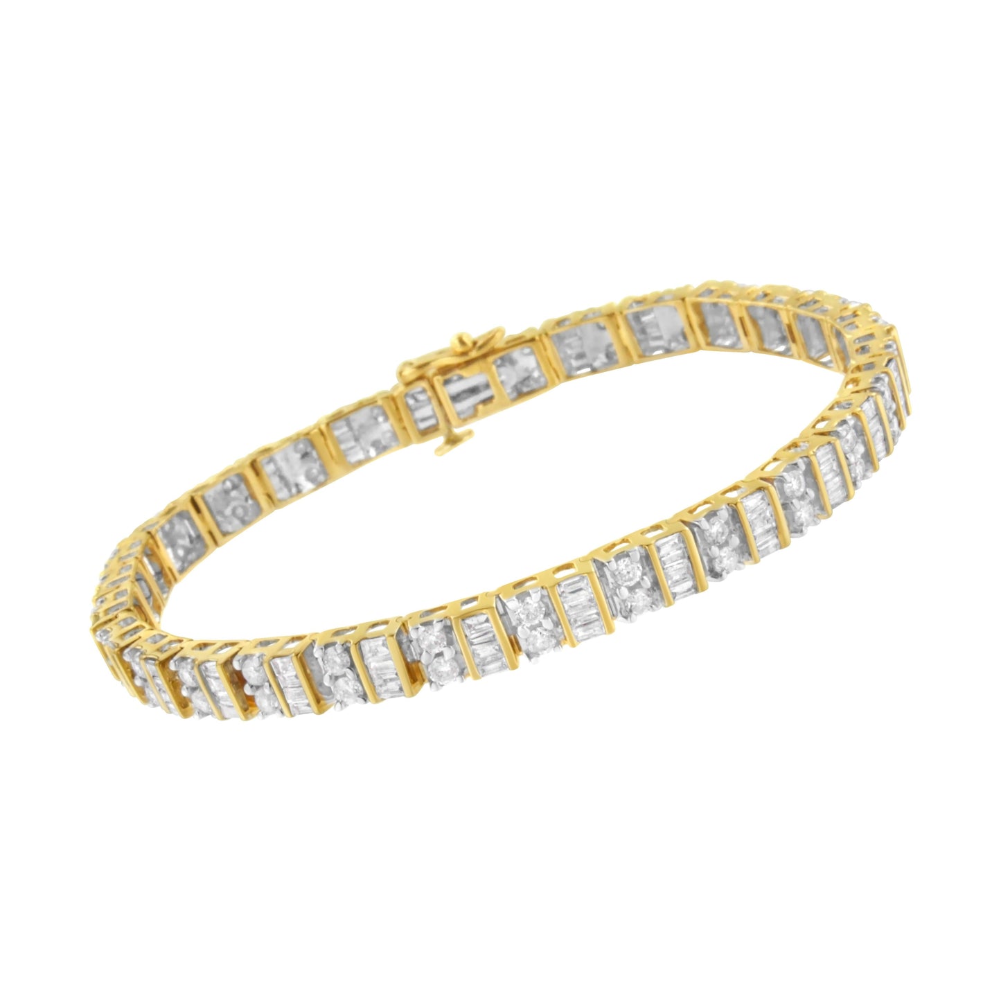 Bracelet de tennis en diamant 10K or jaune 4.0 Cttw