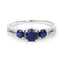 Bague en or blanc 14K avec saphir bleu et diamants de 1,08 carat