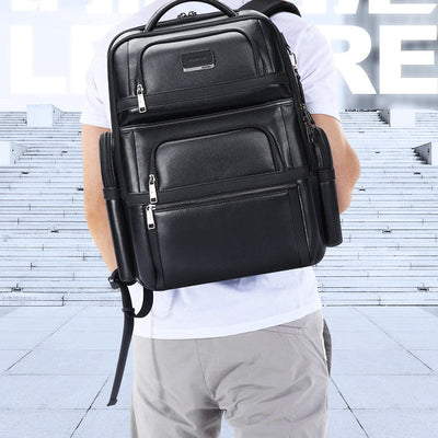 Genuine Leather Men's Commuter Backpack - First Layer Cowhide