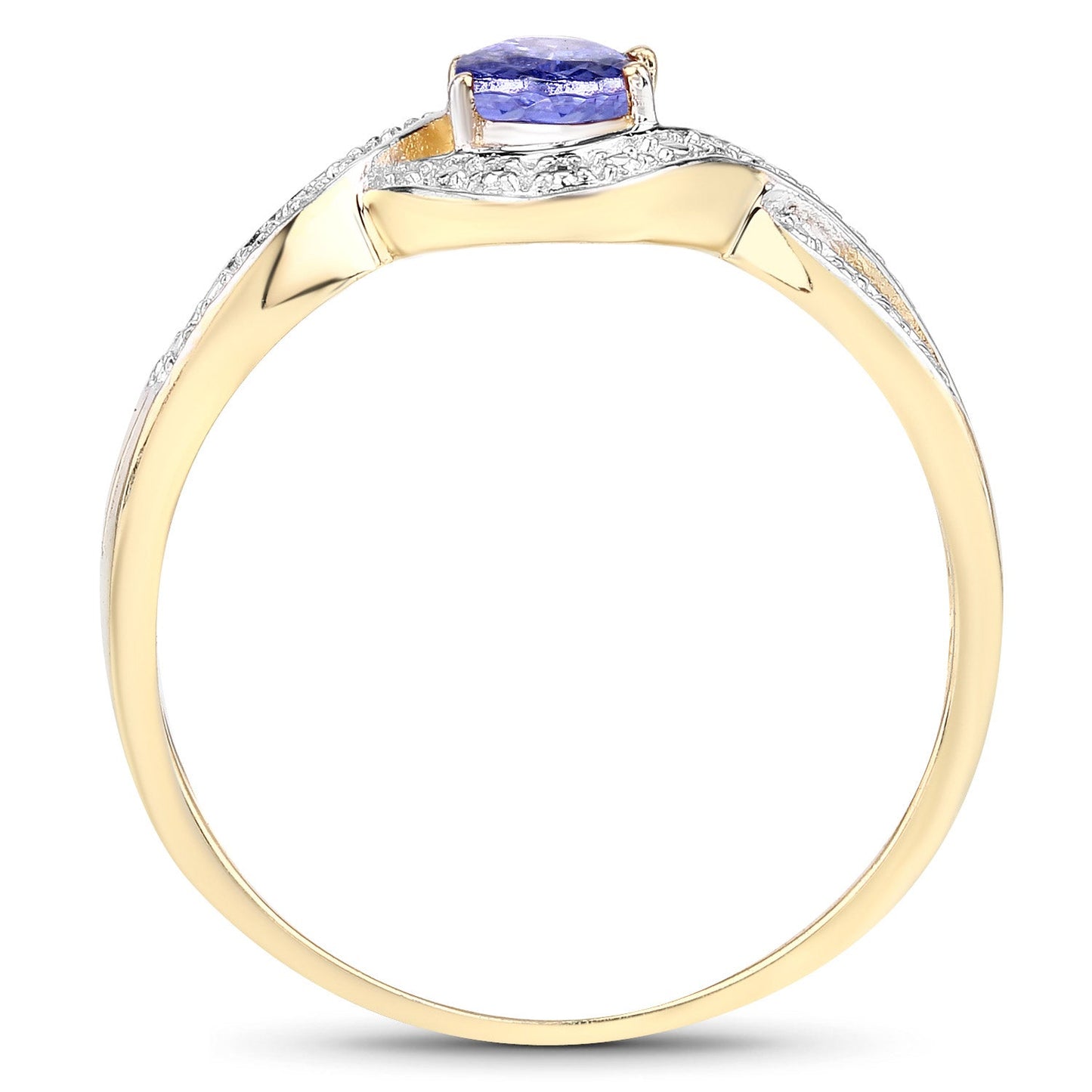 Anillo de Compromiso de Plata Esterlina con Tanzanita Genuina de 0.75 Quilates