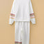 Striped Trim Round Neck Top and Pants Set