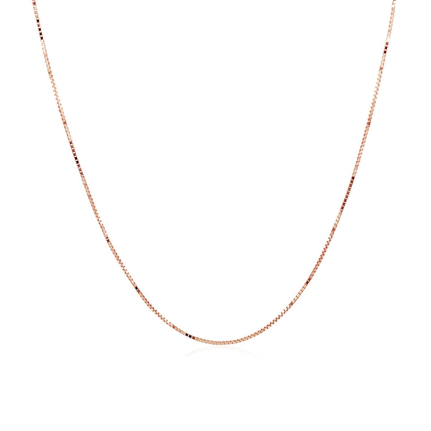 Cadena Clásica de Caja de Oro Rosa de 14k - 0.6mm