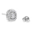 Boucles d'oreilles en argent sterling .925 avec diamants en halo