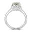 1.87 Carat Green Amethyst & White Topaz Sterling Silver Ring
