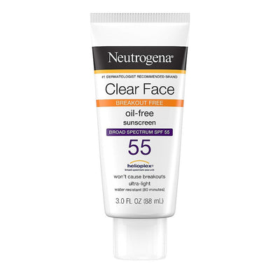 Neutrogena Clear Face Liquid Lotion Sunscreen SPF 50 for Acne-Prone Skin