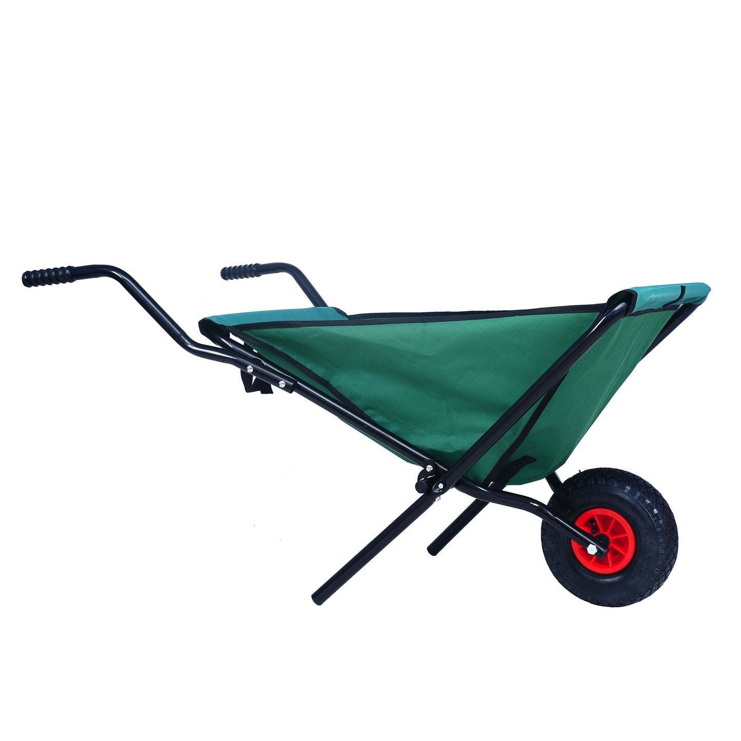 Folding unicycle 176 pounds folding yard unicycle heavy-duty Oxford cloth green lawn bicycle 10 inch inflatable tires - Korvel