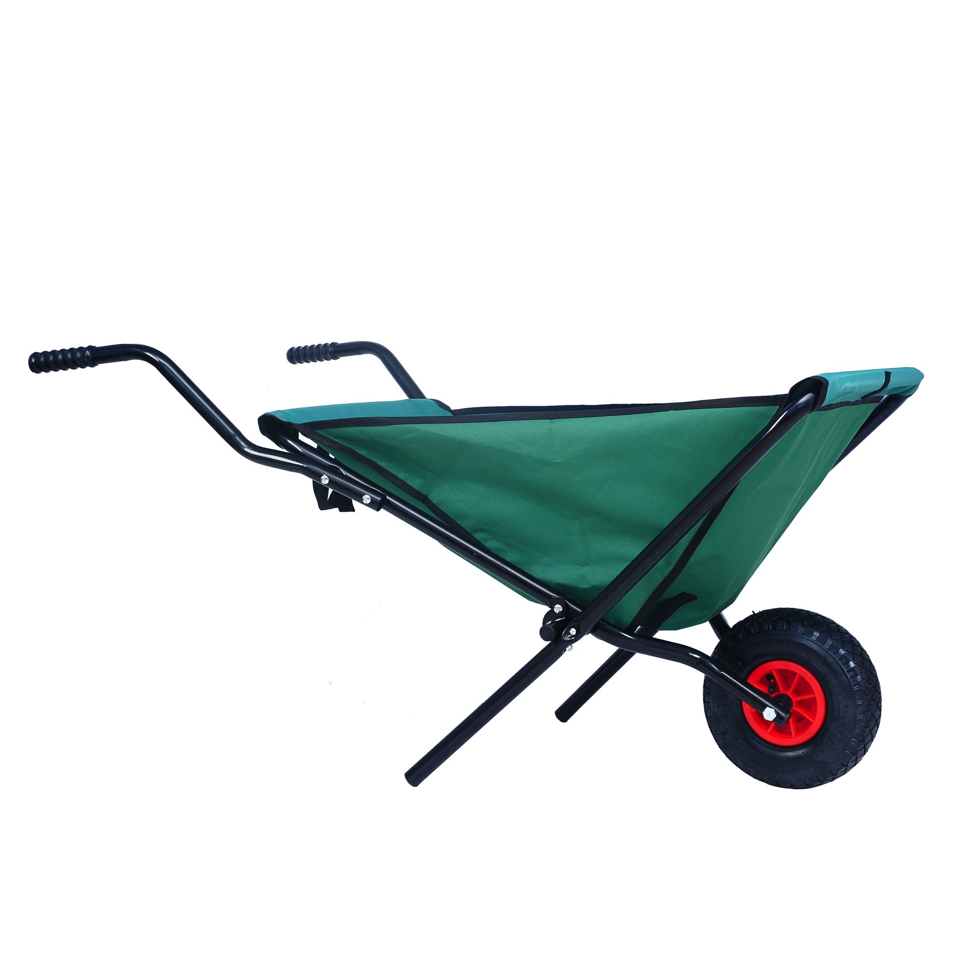Folding unicycle 176 pounds folding yard unicycle heavy-duty Oxford cloth green lawn bicycle 10 inch inflatable tires - Korvel