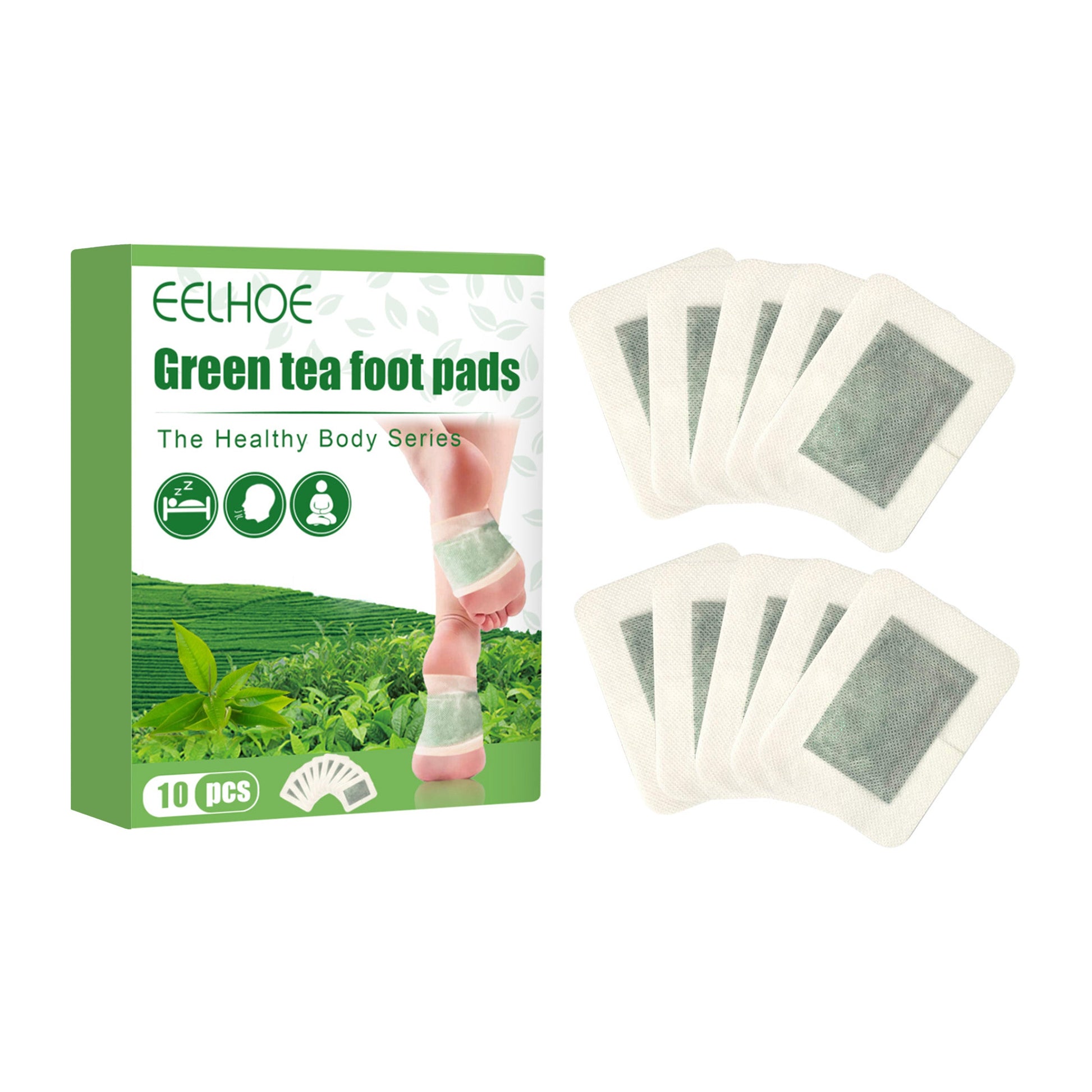 Green Tea Foot Patch, Improves Sleep Quality And Relieves Muscle Tension And Body Stress Foot Care Patch - Korvel