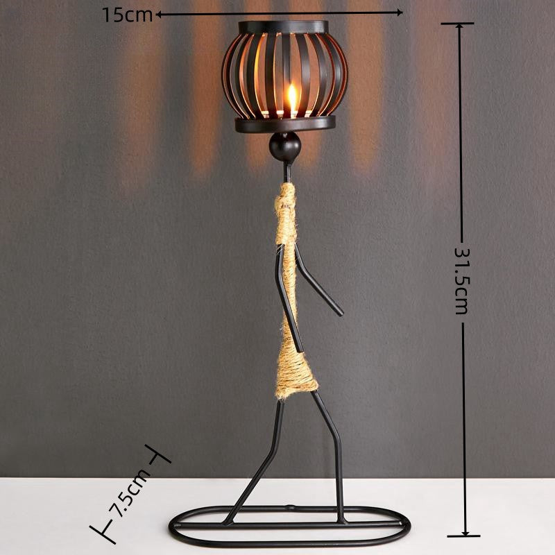 Support de bougie en fer forgé - Décor de style européen
