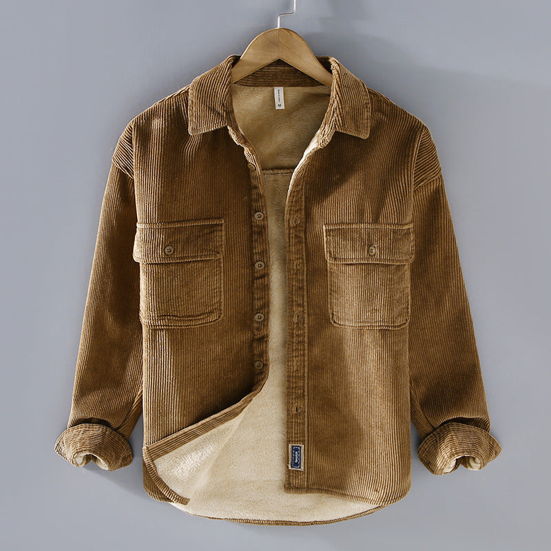 Men's Fleece Lined Casual Coat Shirt