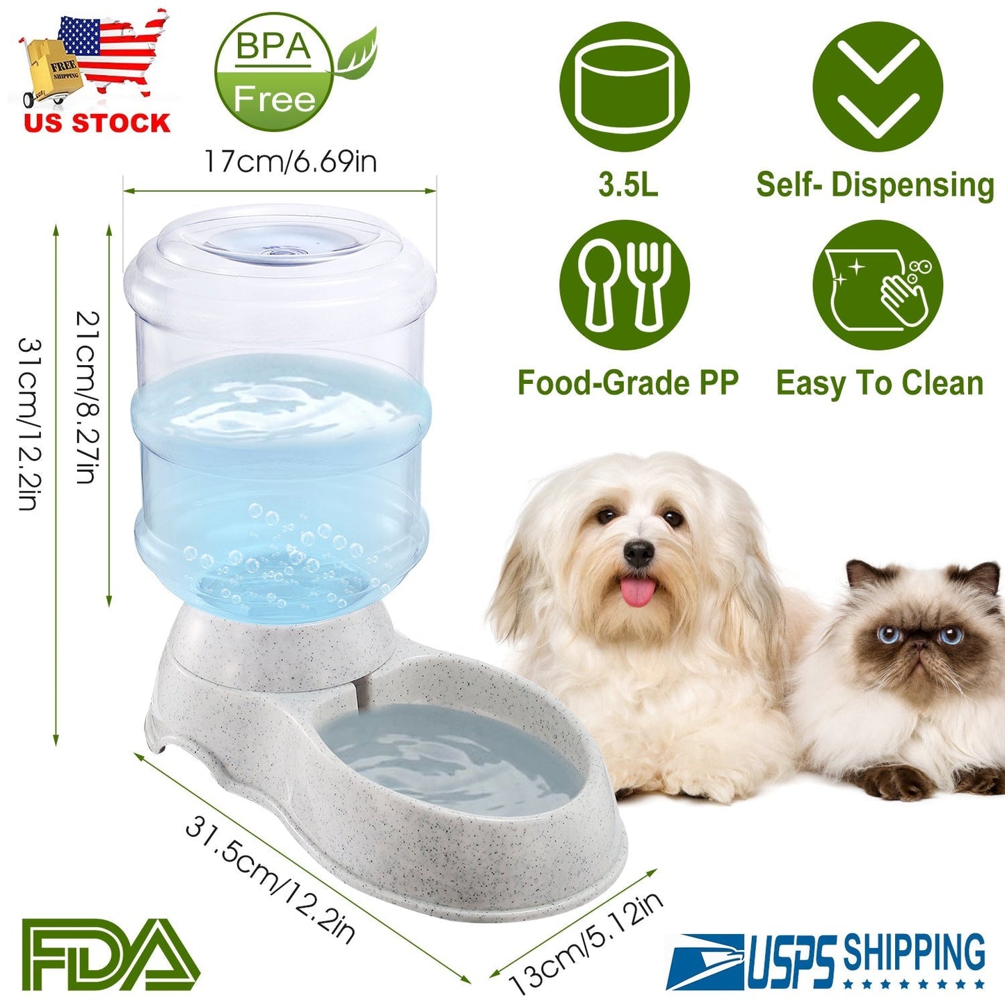 Distributeur d'eau pour animaux GBruno 3,5 L